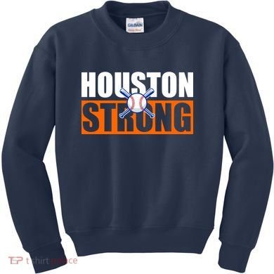 Houston Strong Baseball Bats Logo Kids Sweatshirt