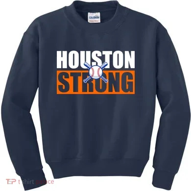 Houston Strong Baseball Bats Logo Kids Sweatshirt
