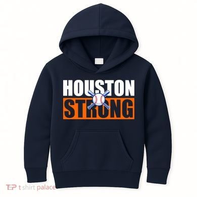 Houston Strong Baseball Bats Logo Kids Hoodie