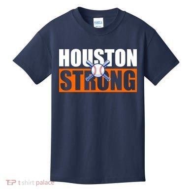 Houston Strong Baseball Bats Logo Kids T-Shirt