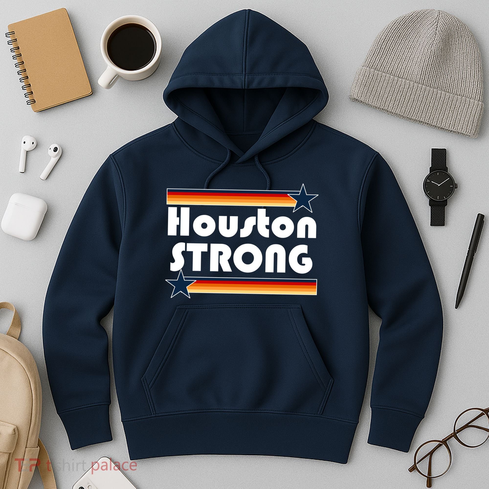 Houston Strong Baseball Star Logo Hoodie