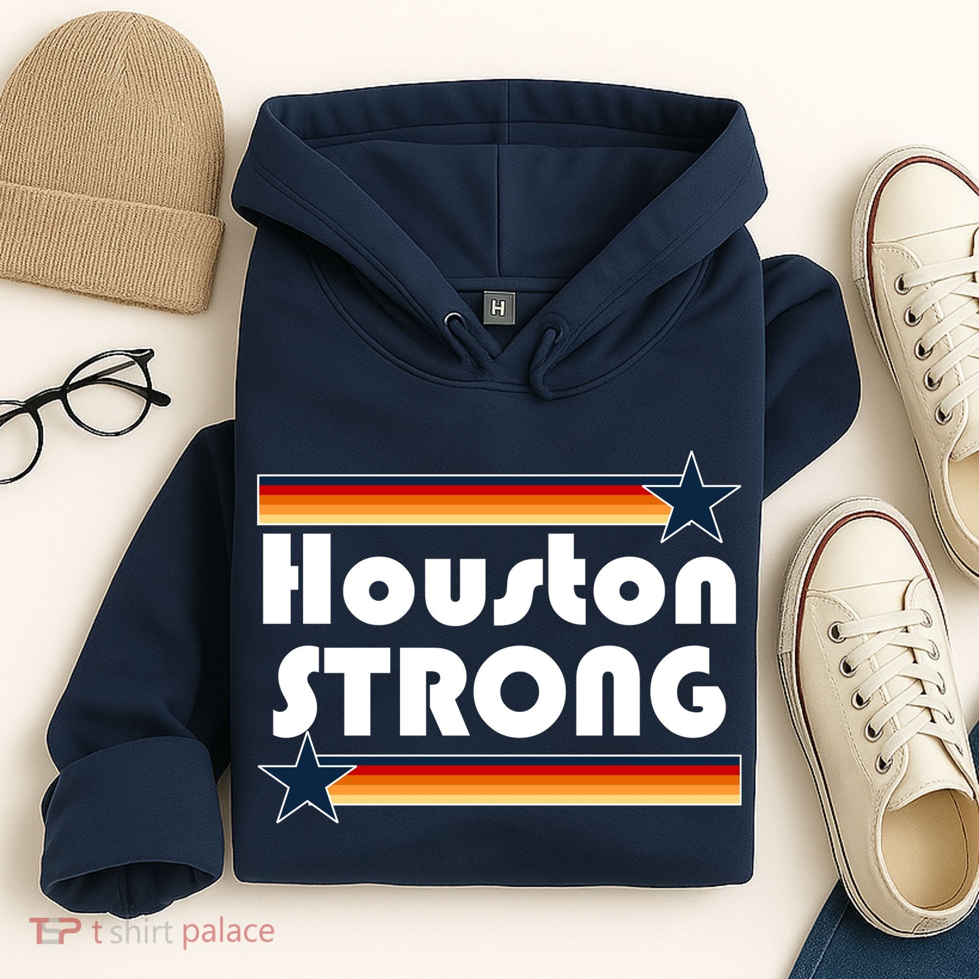 Houston Strong Baseball Star Logo Hoodie