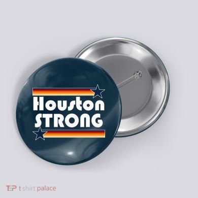 Houston Strong Baseball Star Logo Button