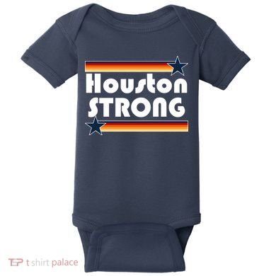 Houston Strong Baseball Star Logo Baby Bodysuit