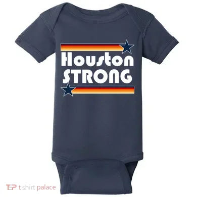 Houston Strong Baseball Star Logo Baby Bodysuit