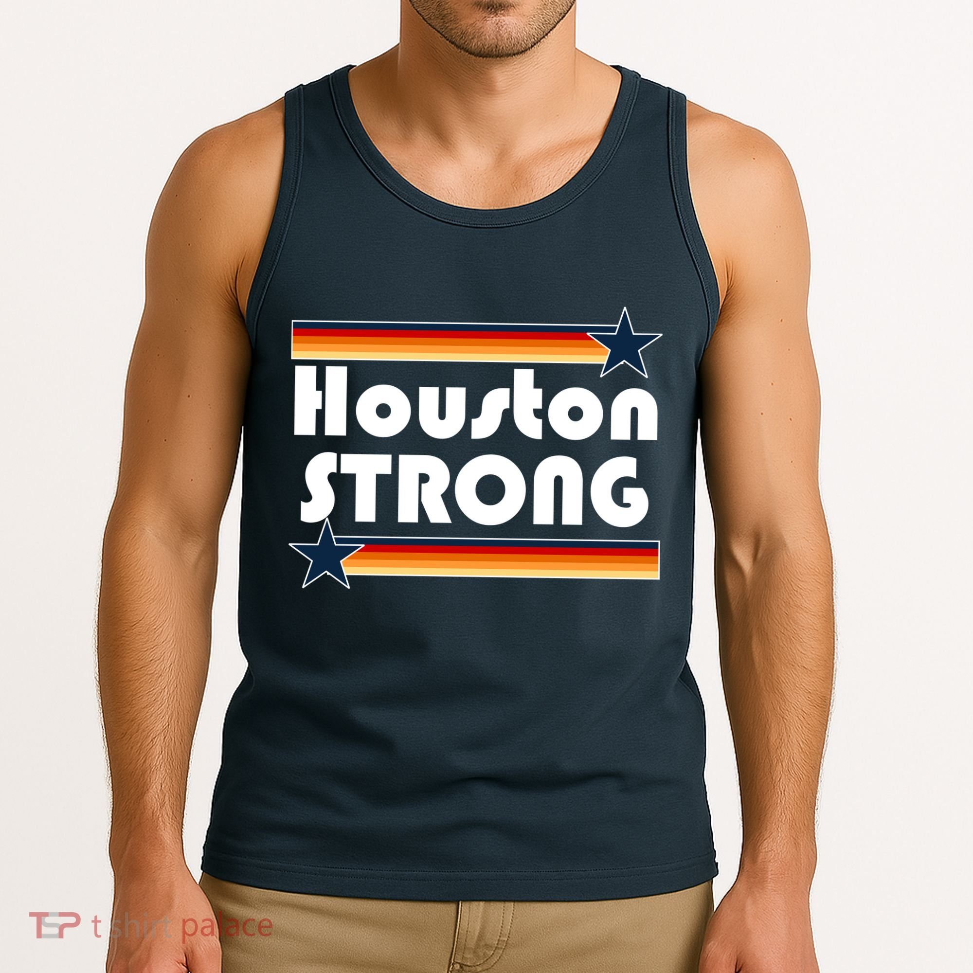 Houston Strong Baseball Star Logo Tank Top
