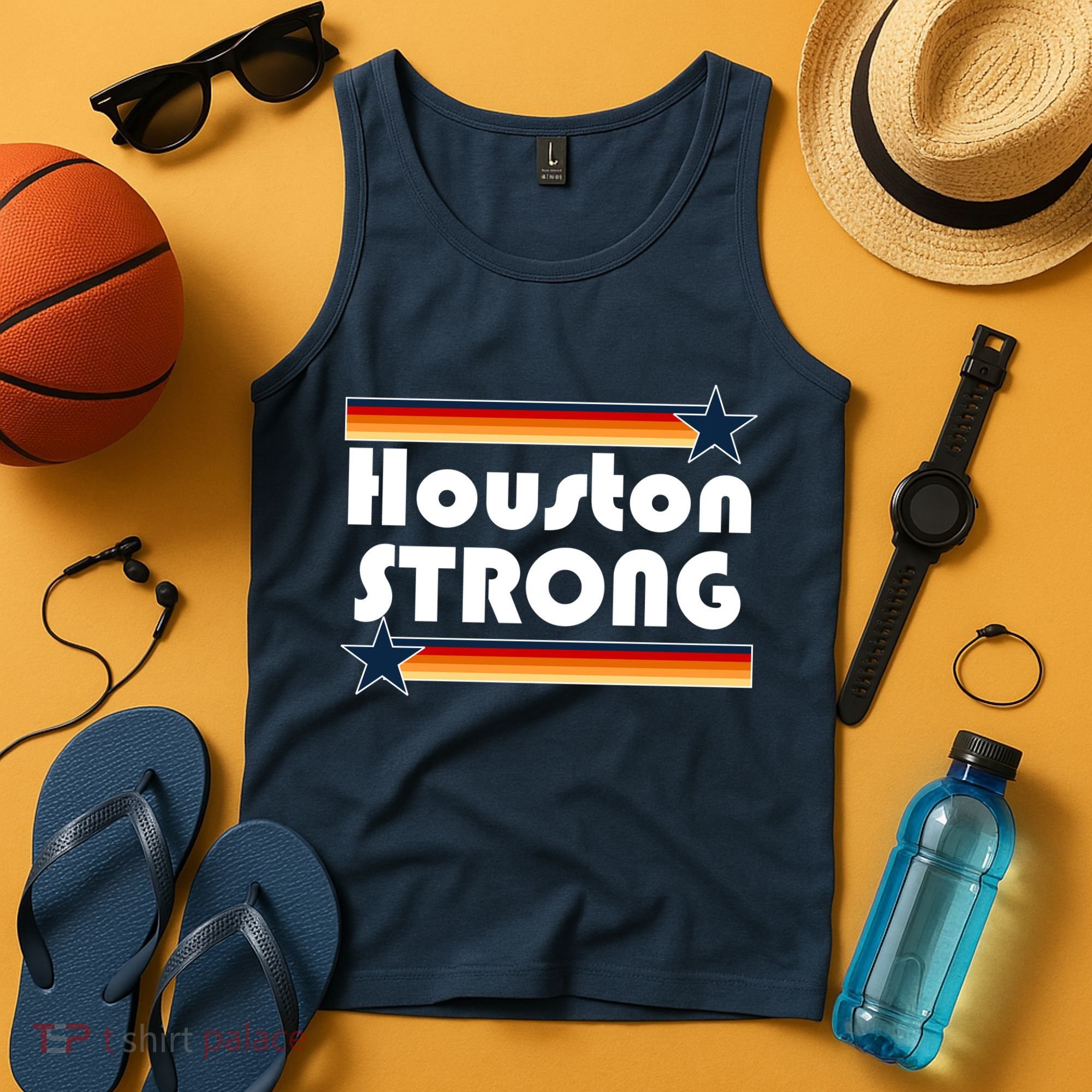 Houston Strong Baseball Star Logo Tank Top