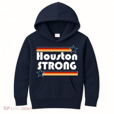 Houston Strong Baseball Star Logo Kids Hoodie