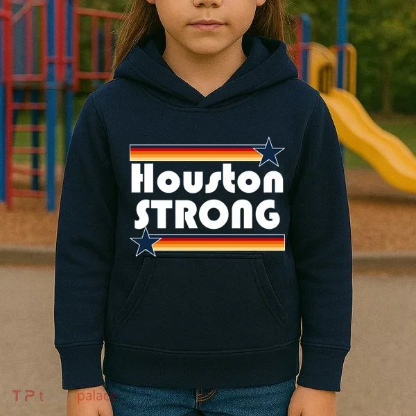 Houston Strong Baseball Star Logo Kids Hoodie