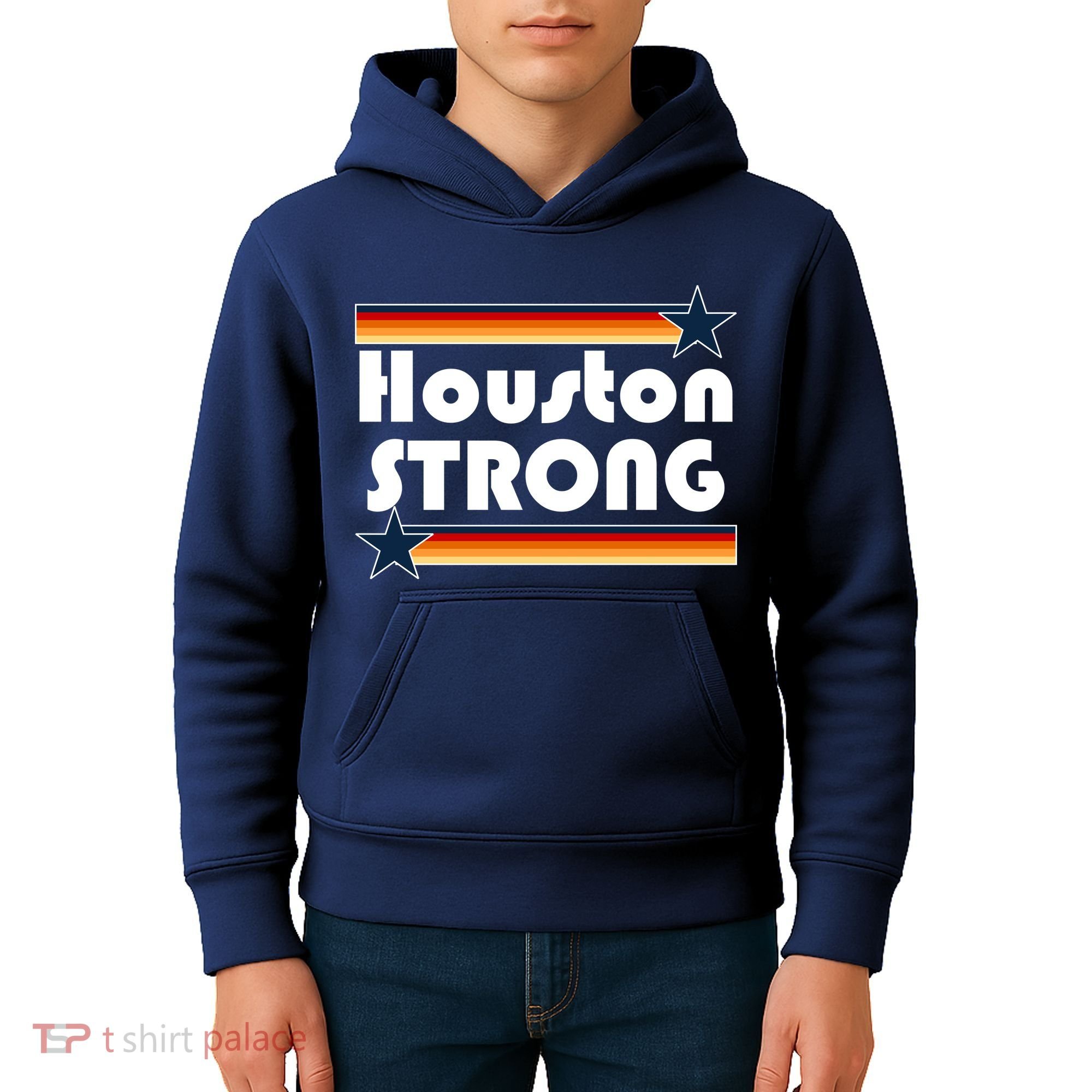 Houston Strong Baseball Star Logo Kids Hoodie