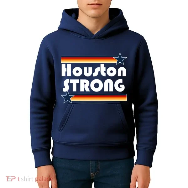 Houston Strong Baseball Star Logo Kids Hoodie