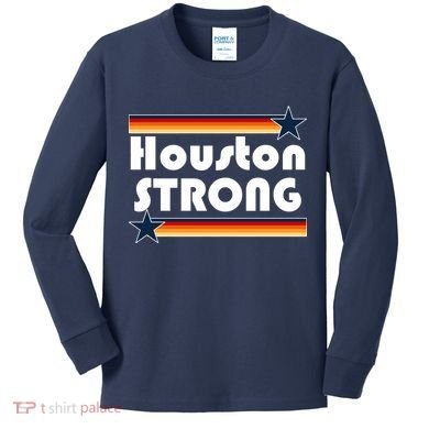 Houston Strong Baseball Star Logo Kids Long Sleeve Shirt