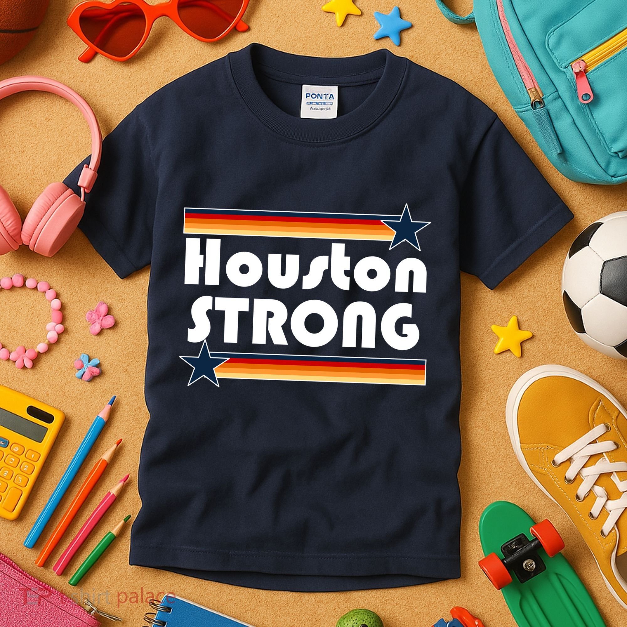 Houston Strong Baseball Star Logo Kids T-Shirt
