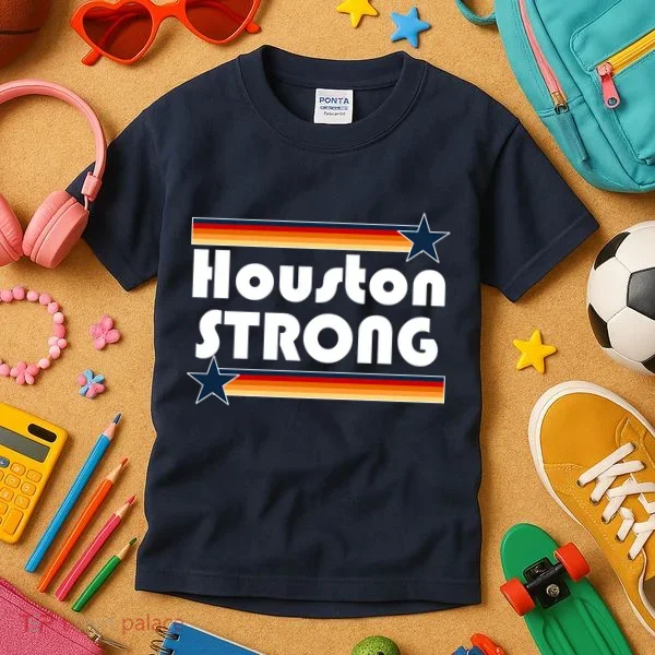 Houston Strong Baseball Star Logo Kids T-Shirt