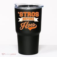 Houston 'Stros Before Hoes Baseball Script Tumbler thumb 0