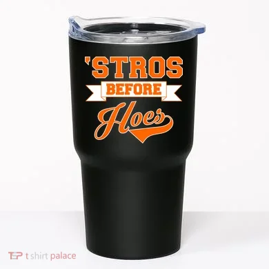 Houston 'Stros Before Hoes Baseball Script Tumbler