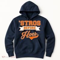 Houston 'Stros Before Hoes Baseball Script Hoodie thumb 0