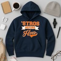 Houston 'Stros Before Hoes Baseball Script Hoodie thumb 3