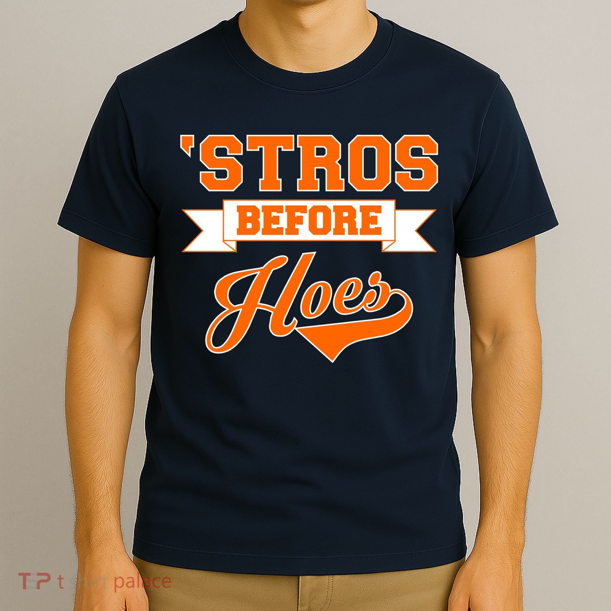Houston 'Stros Before Hoes Baseball Script T-Shirt