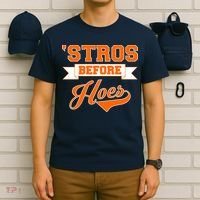 Houston 'Stros Before Hoes Baseball Script T-Shirt thumb 6