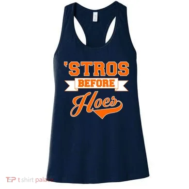 Houston 'Stros Before Hoes Baseball Script Women's Tank Top
