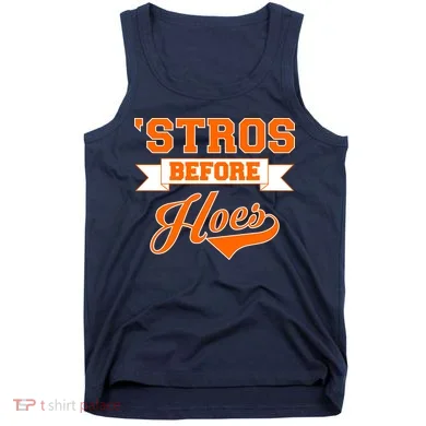 Houston 'Stros Before Hoes Baseball Script Tank Top