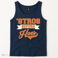 Houston 'Stros Before Hoes Baseball Script Tank Top thumb 2