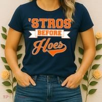 Houston 'Stros Before Hoes Baseball Script Women's T-Shirt thumb 2