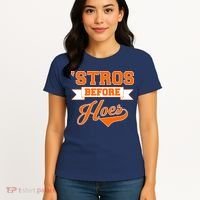 Houston 'Stros Before Hoes Baseball Script Women's T-Shirt thumb 4