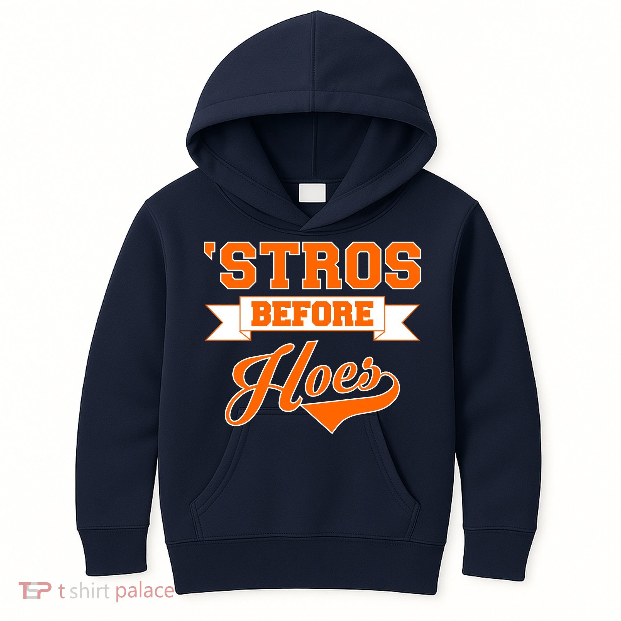 Houston 'Stros Before Hoes Baseball Script Kids Hoodie