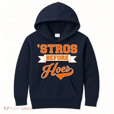 Houston 'Stros Before Hoes Baseball Script Kids Hoodie