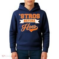 Houston 'Stros Before Hoes Baseball Script Kids Hoodie thumb 4