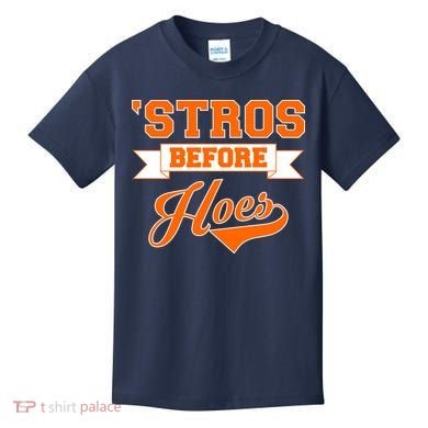 Houston 'Stros Before Hoes Baseball Script Kids T-Shirt