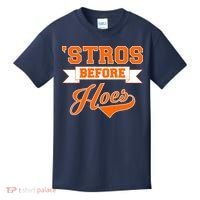 Houston 'Stros Before Hoes Baseball Script Kids T-Shirt thumb 0