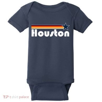 Houston Texas Baseball Colors Logo Baby Bodysuit
