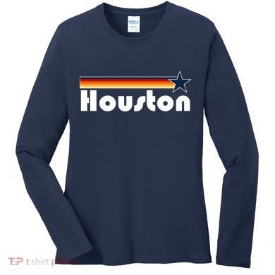 Houston Texas Baseball Colors Logo Women's Long Sleeve Shirt