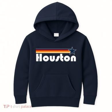 Houston Texas Baseball Colors Logo Kids Hoodie