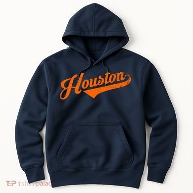 Houston, Texas City Vintage Baseball Script Hoodie