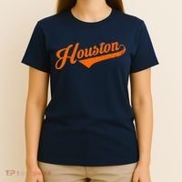 Houston, Texas City Vintage Baseball Script T-Shirt thumb 4