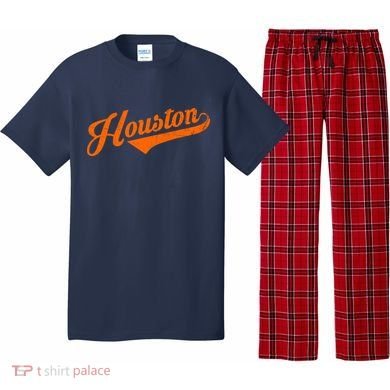 Houston, Texas City Vintage Baseball Script Pajama Set