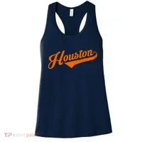 Houston, Texas City Vintage Baseball Script Women's Tank Top thumb 0