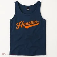 Houston, Texas City Vintage Baseball Script Tank Top thumb 2