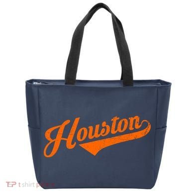 Houston, Texas City Vintage Baseball Script Tote Bag