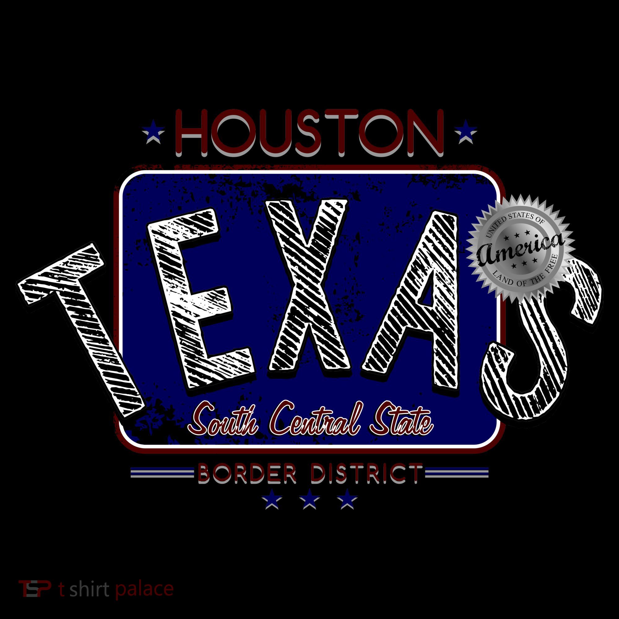 Houston Texas Land of the Free Logo Stripe Pom Pom Beanie