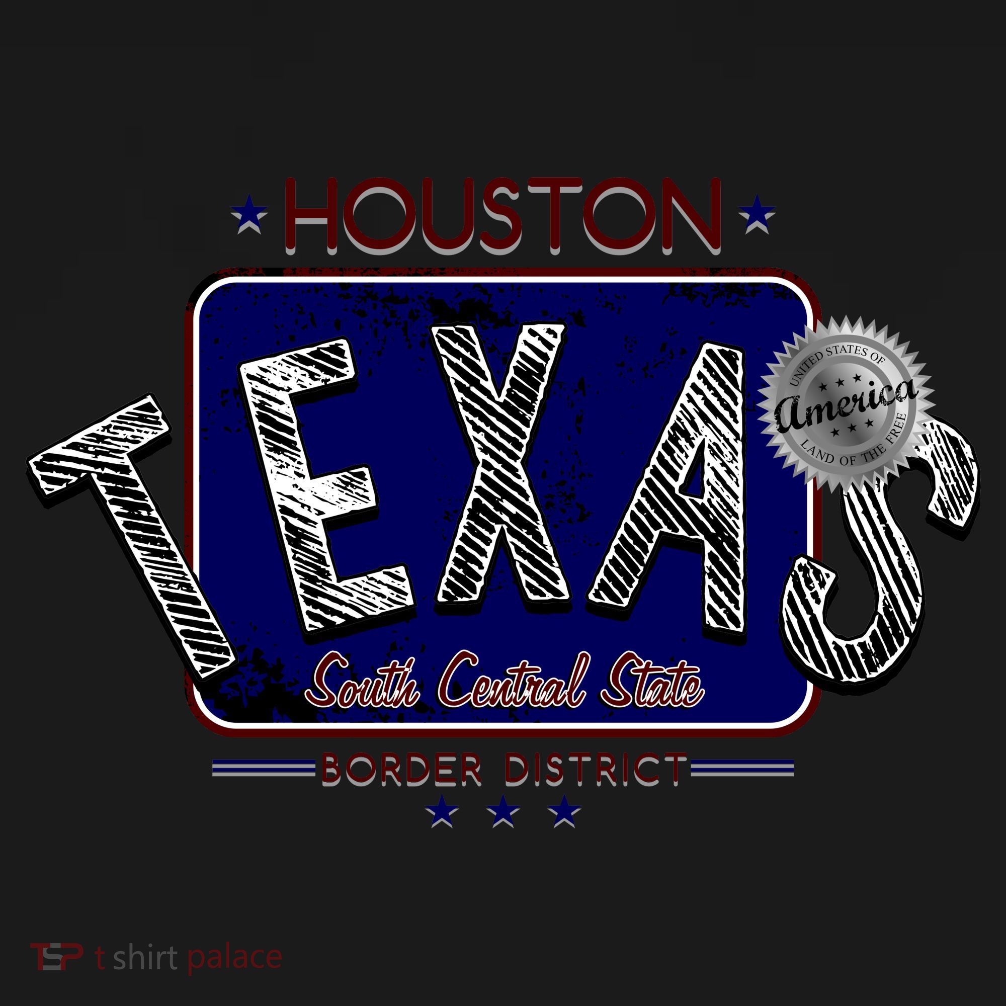 Houston Texas Land of the Free Logo Coaster