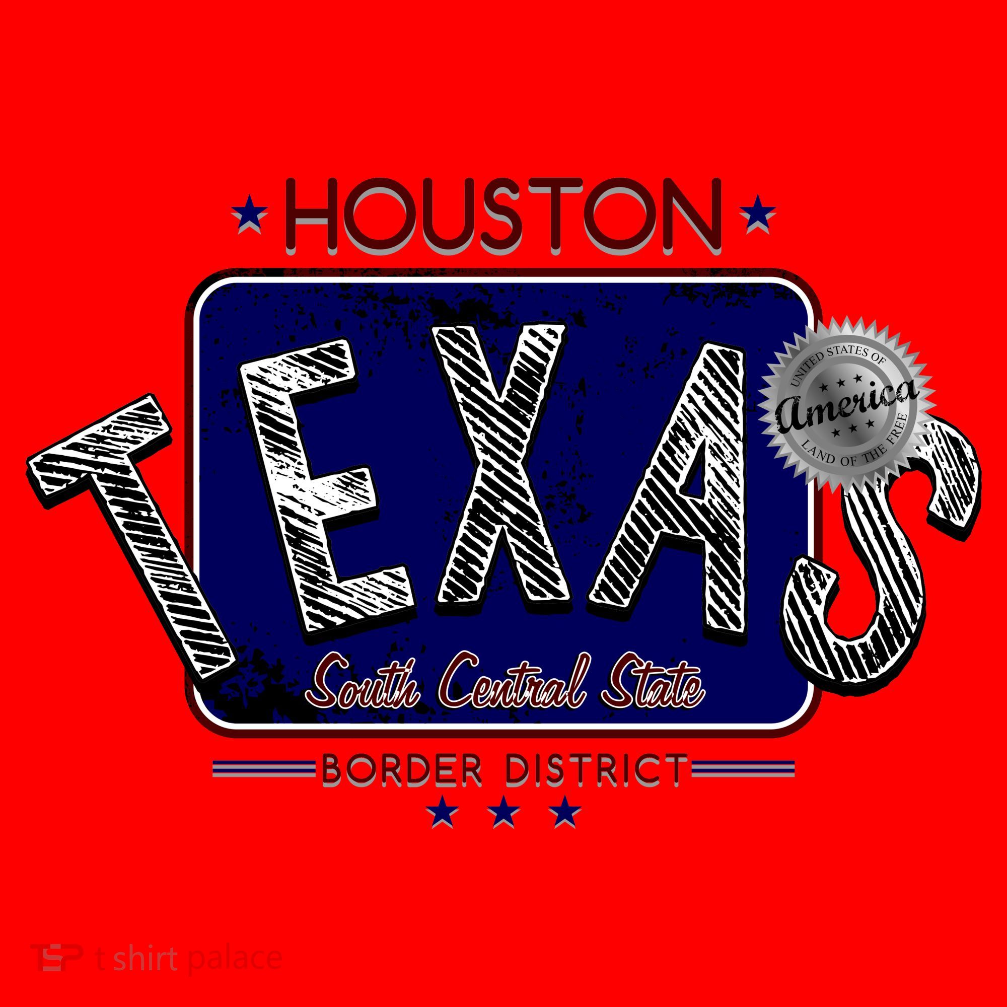 Houston Texas Land of the Free Logo Santa Hat