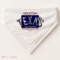 Houston Texas Land of the Free Logo USA-Made Doggie Bandana thumb 0