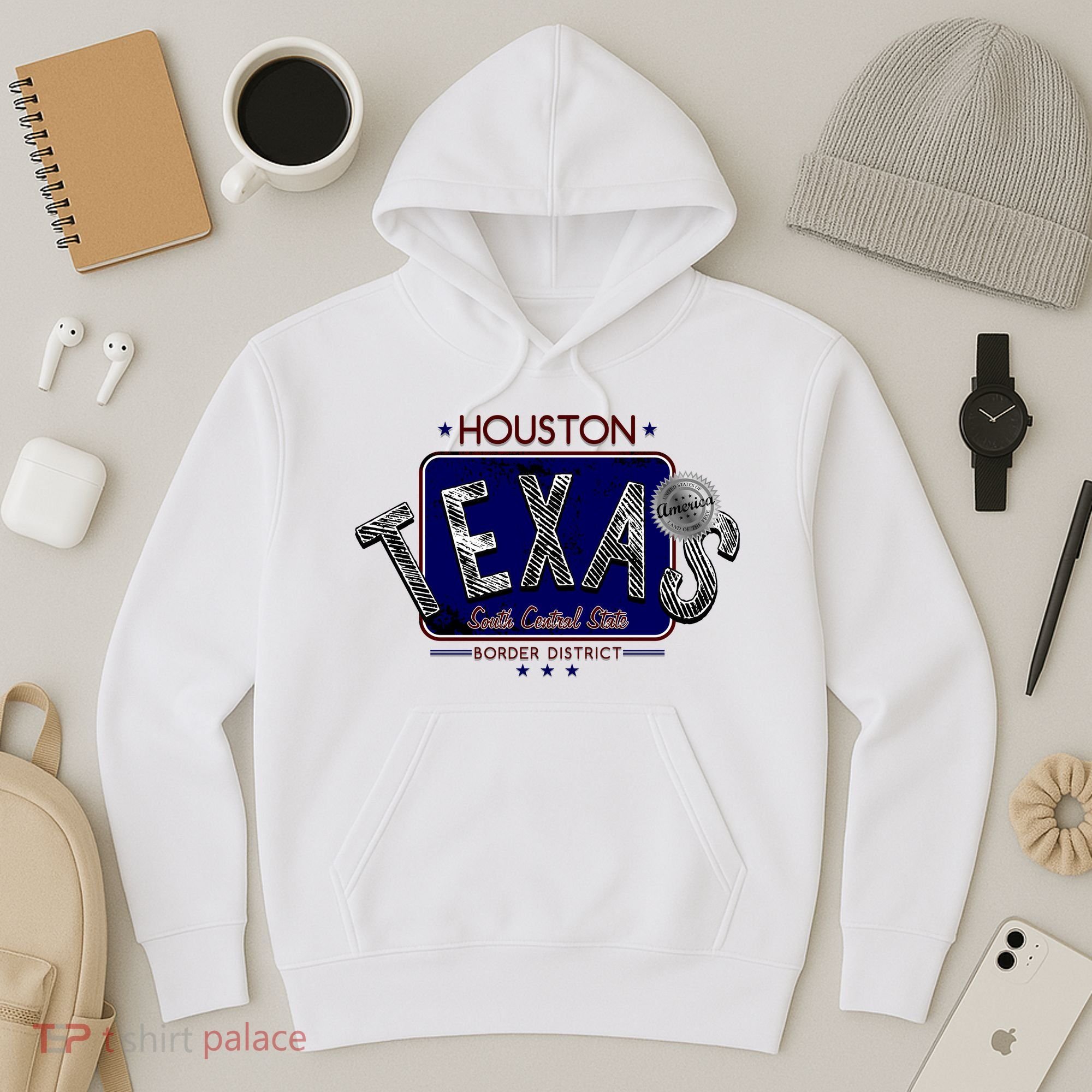 Houston Texas Land of the Free Logo Hoodie