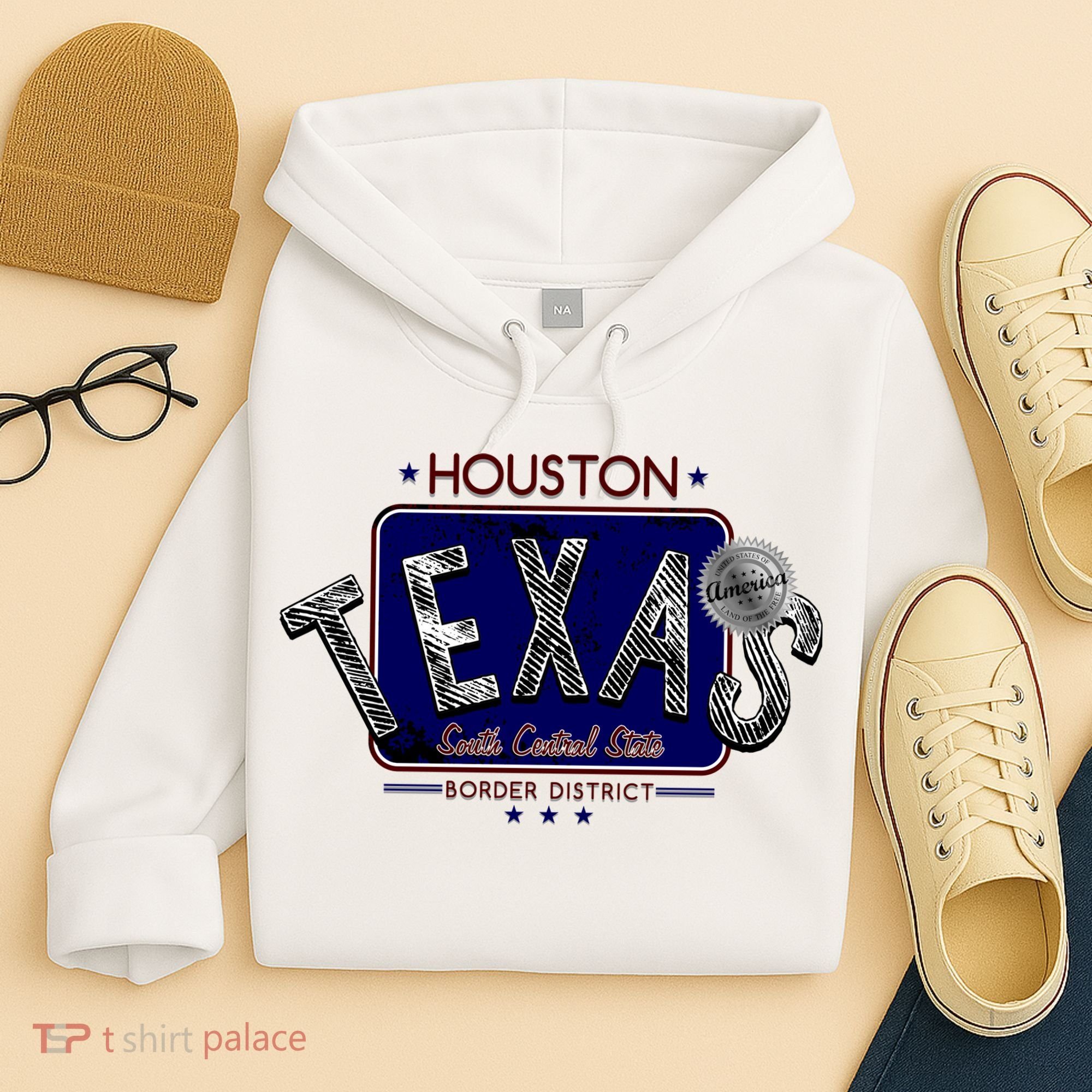 Houston Texas Land of the Free Logo Hoodie