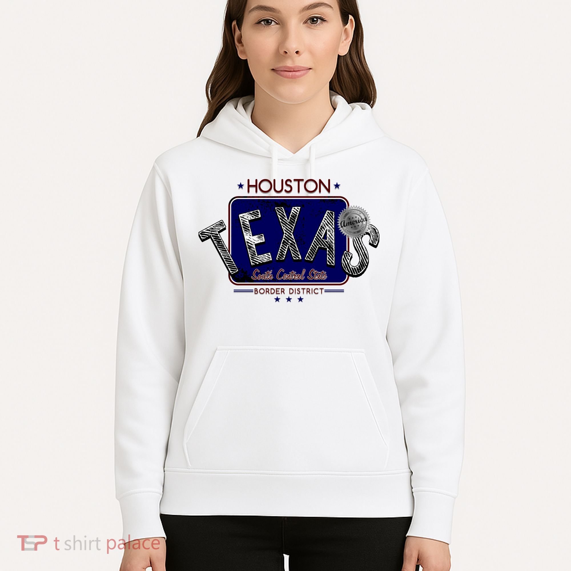 Houston Texas Land of the Free Logo Hoodie